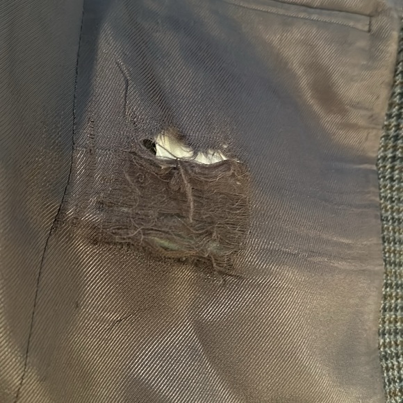 BURBERRY Mens Houndstooth Wool Sport Coat 42 Long - Picture 7 of 10